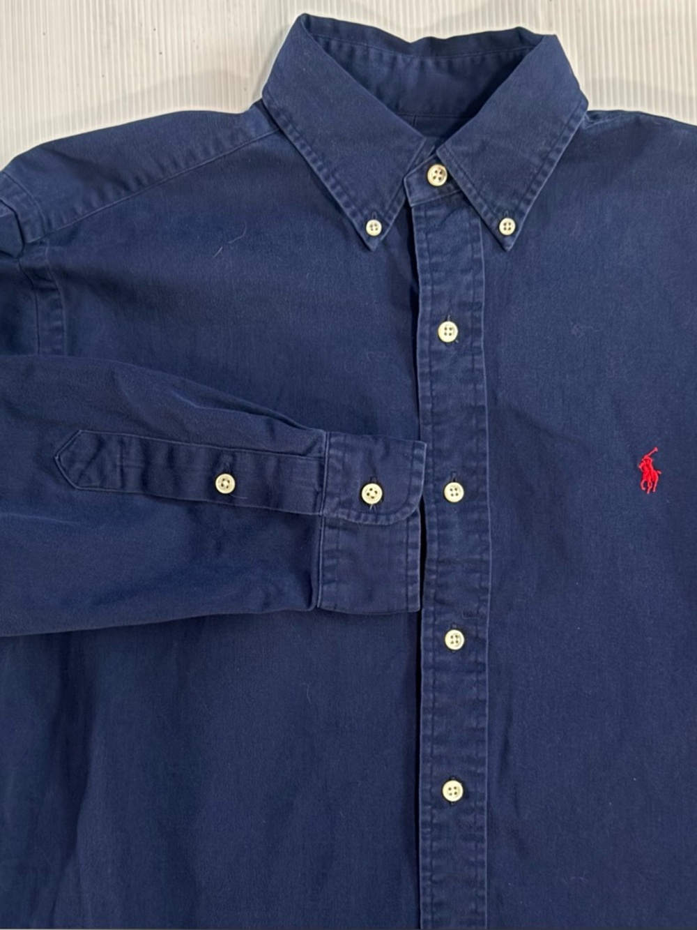Ralph Lauren Blake Shirt Mens Small Blue Twill Long Sleeve Button Front Casual